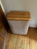 Wood-lidded wicker laundry hamper - thumbnail 1 of 1