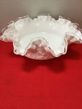 Fenton Milk glass ruffled-edge compote bowl - thumbnail 3 of 3