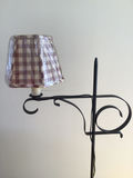 Floor lamp with plaid lampshade and decorative scrollwork - thumbnail 2 of 2