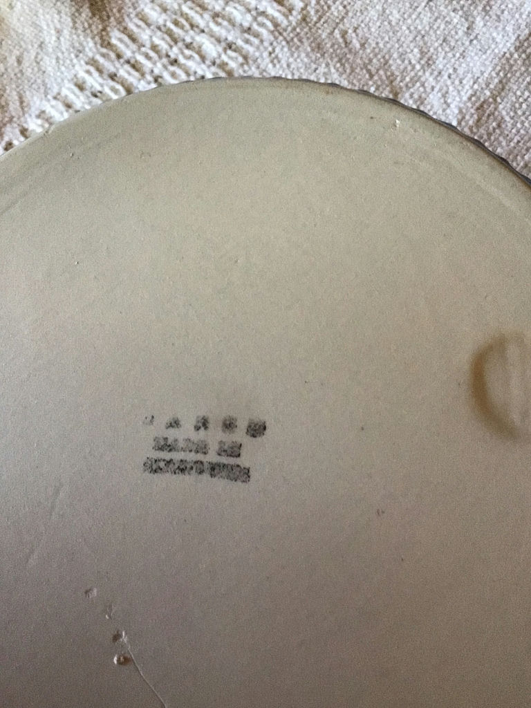Floral plate, purple ribbed bowl, and white pitcher - image 4 of 5