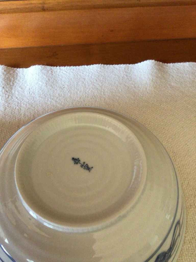 2 ceramic bowls with blue-and-white patterns and gray/black designs - image 6 of 6