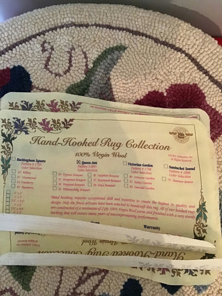 5 Round Hand-Hooked Floral seat pads - image 2 of 2