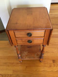 Two-drawer wooden end table with lower shelf - thumbnail 2 of 5