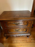 two-drawer wooden nightstand - thumbnail 1 of 2