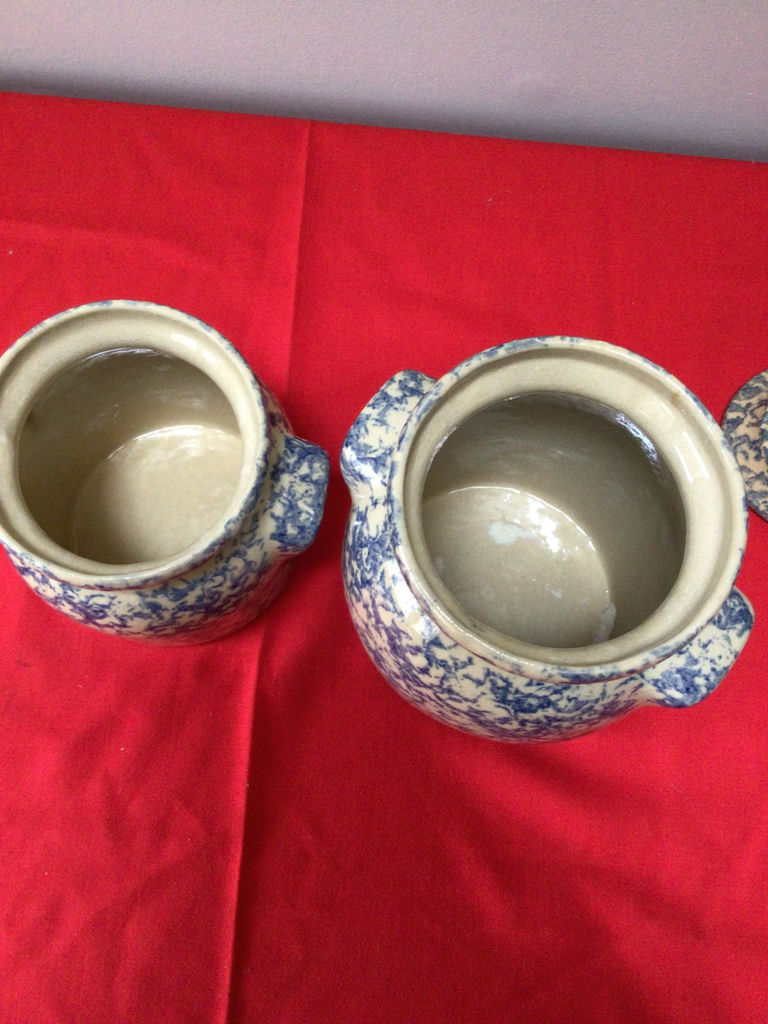 Blue-and-White Lidded Ceramic Jars (Set of Two) - image 3 of 3