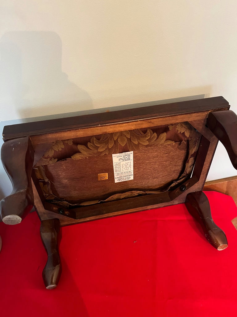 12 x 17 Inch Footstool with Damask Upholstery - image 2 of 2
