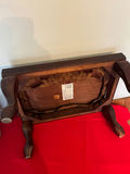 12 x 17 Inch Footstool with Damask Upholstery - thumbnail 2 of 2