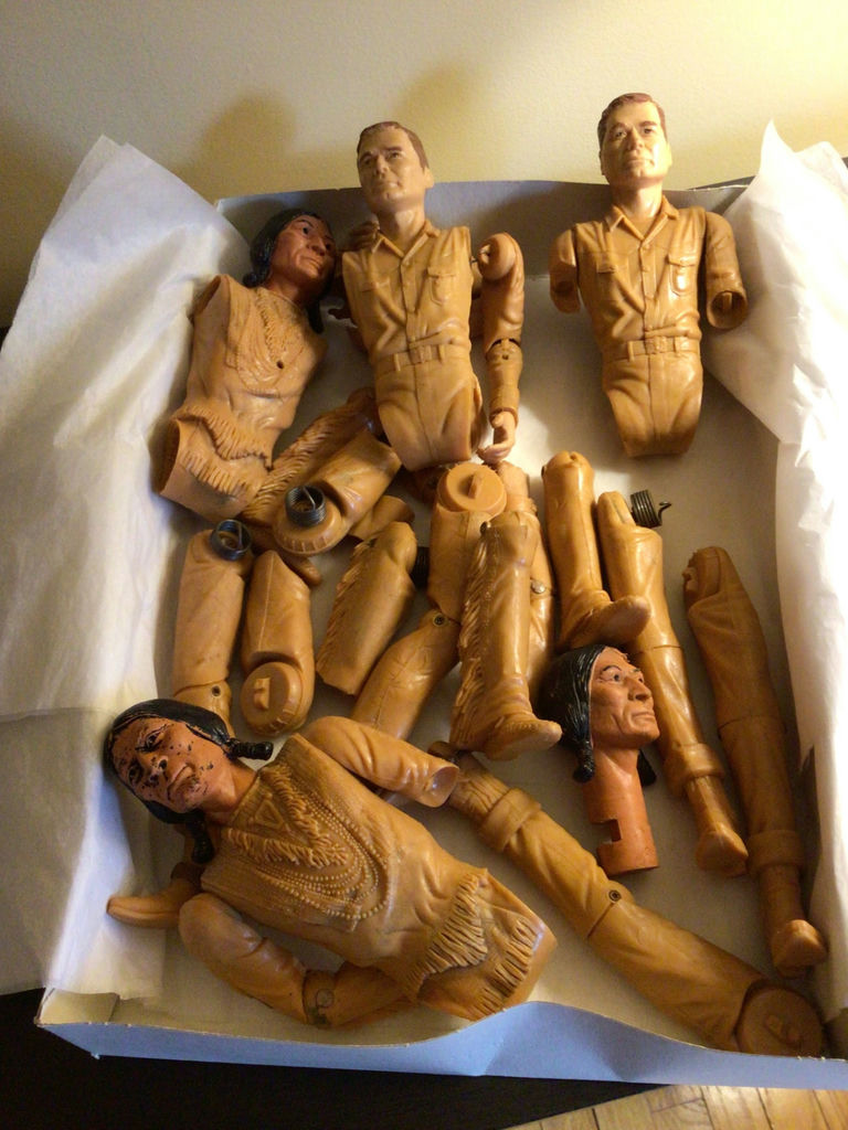 Boxed collection of GI Joe and others tan-colored action figures and parts - image 3 of 3