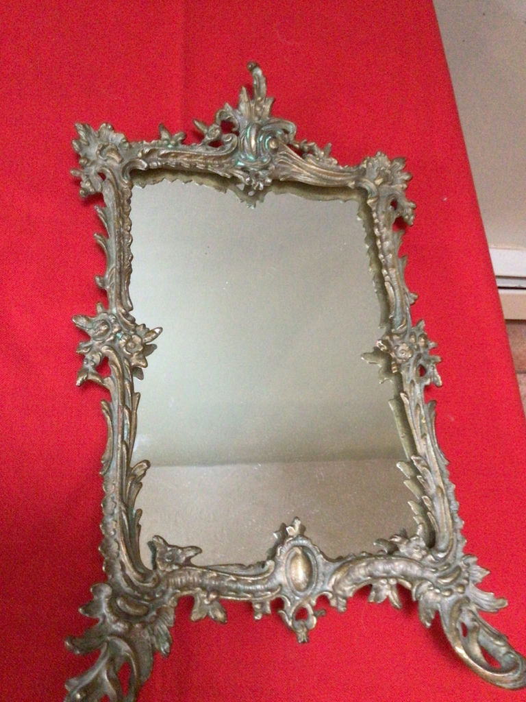 Ornate metal-framed mirror - image 1 of 3