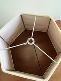 Hexagonal floral fabric lamp shade with metal frame - thumbnail 2 of 2