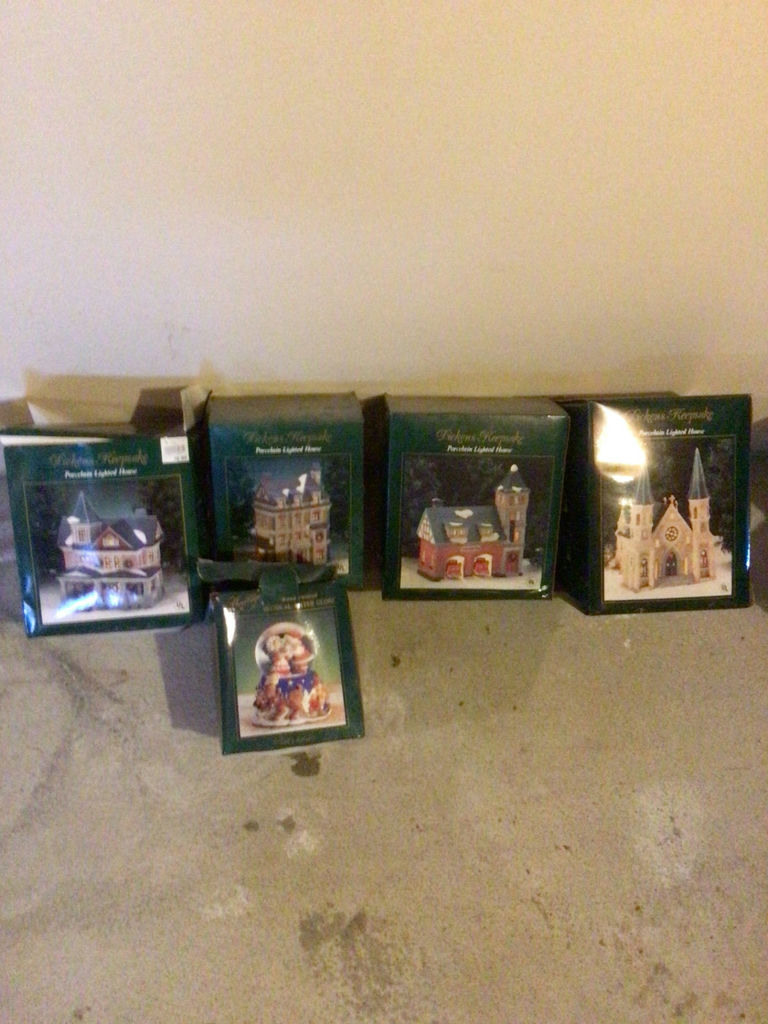 Porcelain Lighted Christmas Village Houses - image 1 of 3