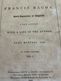 Antique book with marbled cover and Francis Bacon biography with portrait engraving - thumbnail 2 of 3