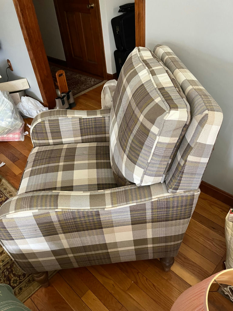 Plaid Upholstered Armchair - image 2 of 2