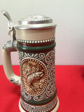 Set of five decorative ceramic beer steins with pewter lids - thumbnail 6 of 10
