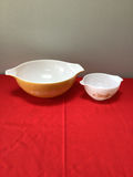 Pyrex floral-pattern mixing bowls (large yellow and small white) - thumbnail 1 of 4