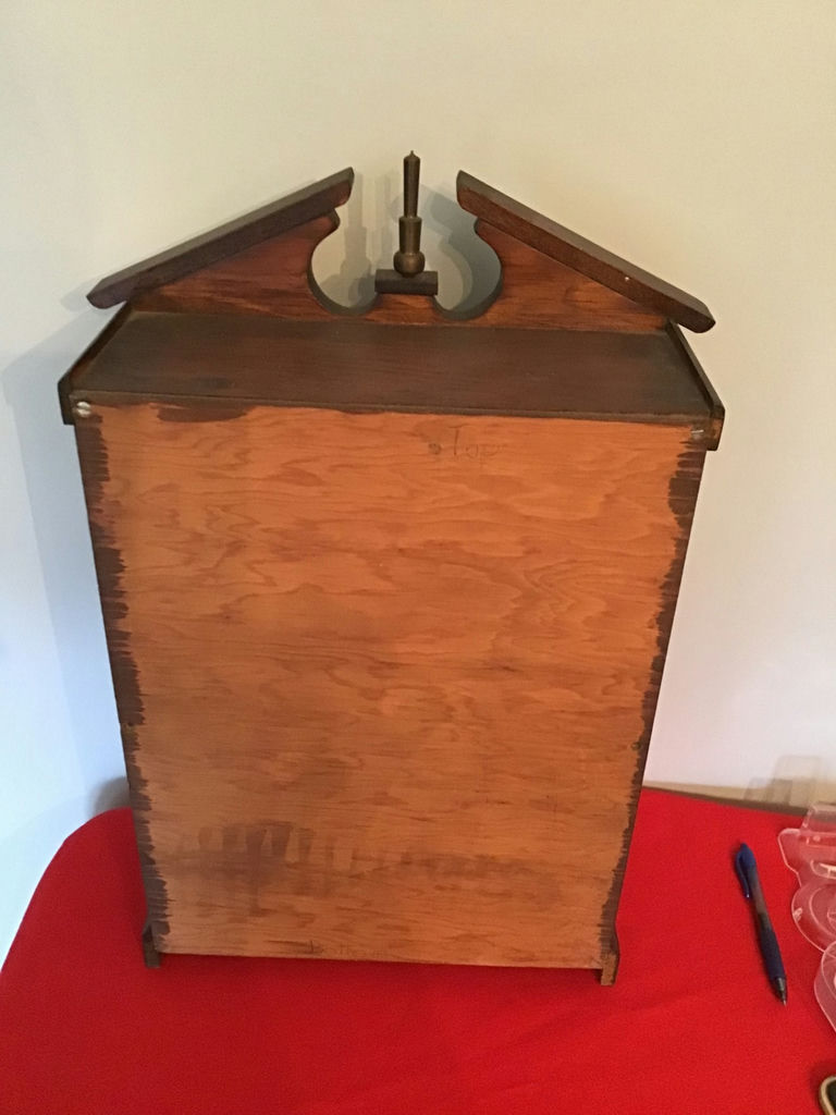 Antique wooden clock cabinet with glass front - image 3 of 3