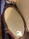 Ornate oval wooden-framed mirror - thumbnail 3 of 3