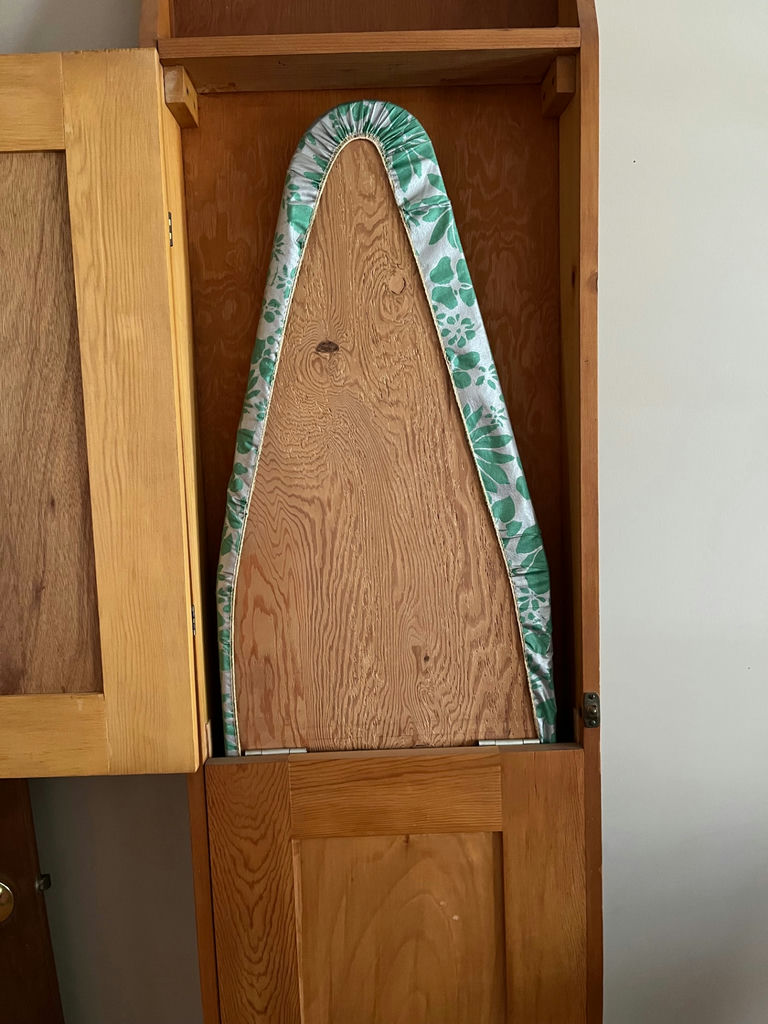 Tall wooden cabinet with ironing board 17 1/2x 14x78 - image 2 of 2