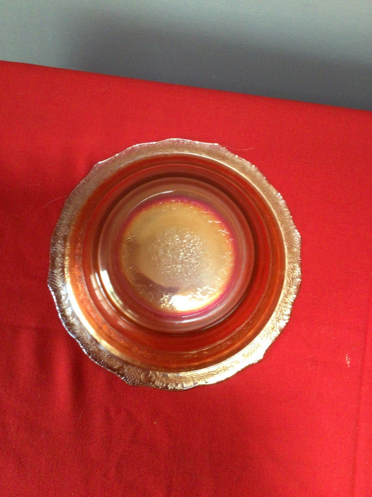 Carnival glass Iridescent scalloped metal bowl - image 3 of 4