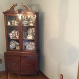 Wooden china cabinet with glass doors - thumbnail 1 of 3