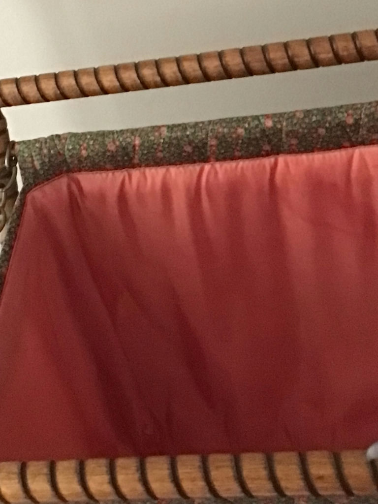 Wicker folding laundry rack with fabric bag - image 2 of 3