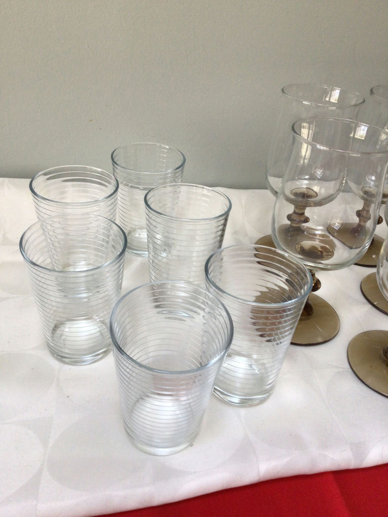 Assorted ribbed tumblers and stemmed goblets - image 3 of 3