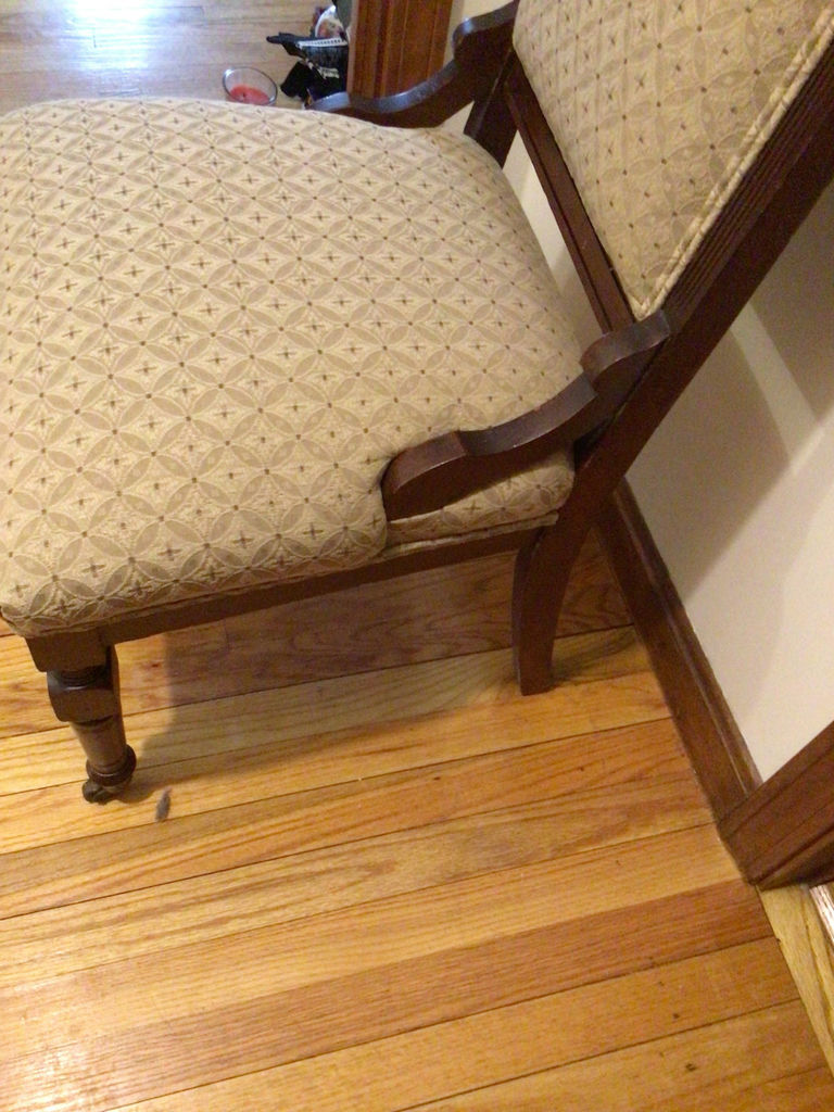 Ornate Carved Wooden Upholstered Chair - image 2 of 4