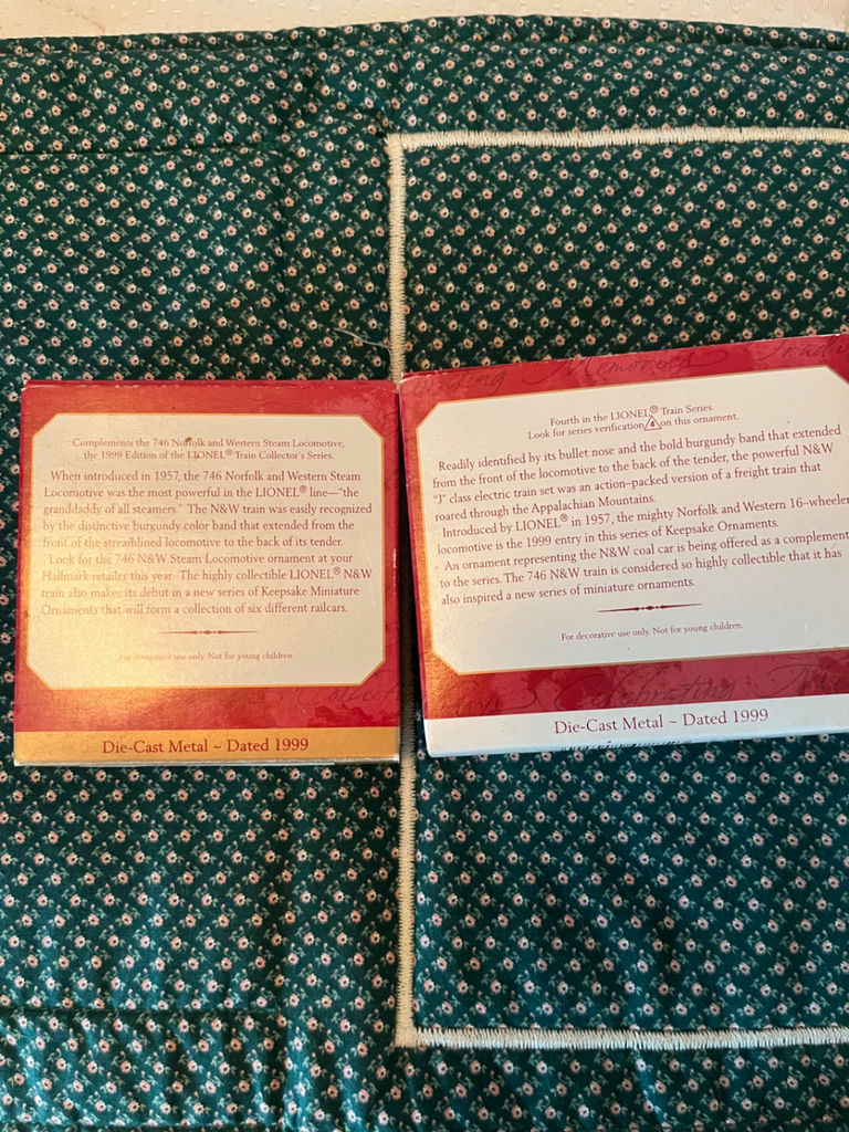 Two Hallmark Keepsake Ornaments in Boxes: Norfolk and Western Steam Locomotives - image 2 of 2