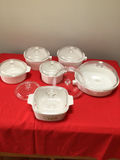 Corningware White ceramic cookware set with glass lids - thumbnail 1 of 3