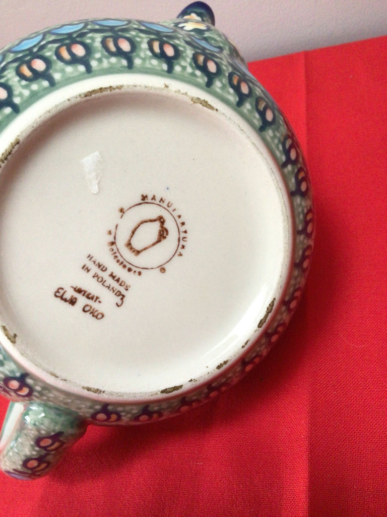 Hand-painted ceramic teapot and clear glass teapots with lids - image 5 of 5