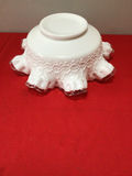 Fenton Milk glass ruffled-edge compote bowl - thumbnail 2 of 3