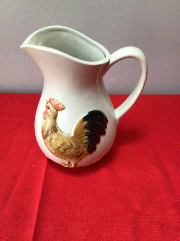 Otagiri ceramic pitcher with rooster and farm scene - image 1 of 3