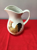 Otagiri ceramic pitcher with rooster and farm scene - thumbnail 1 of 3