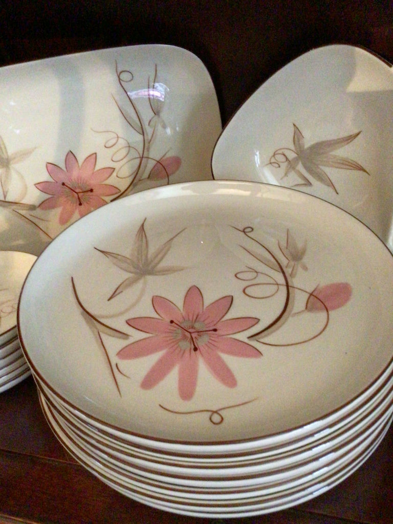 Winfield Floral pink-bamboo ceramic dinnerware set - image 2 of 4