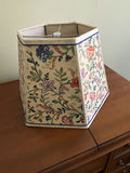 Hexagonal floral fabric lamp shade with metal frame - thumbnail 1 of 2