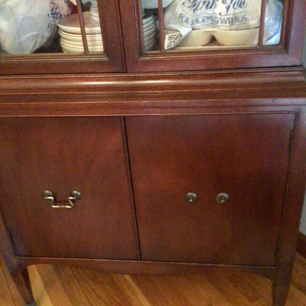 Wooden china cabinet with glass doors - image 2 of 3