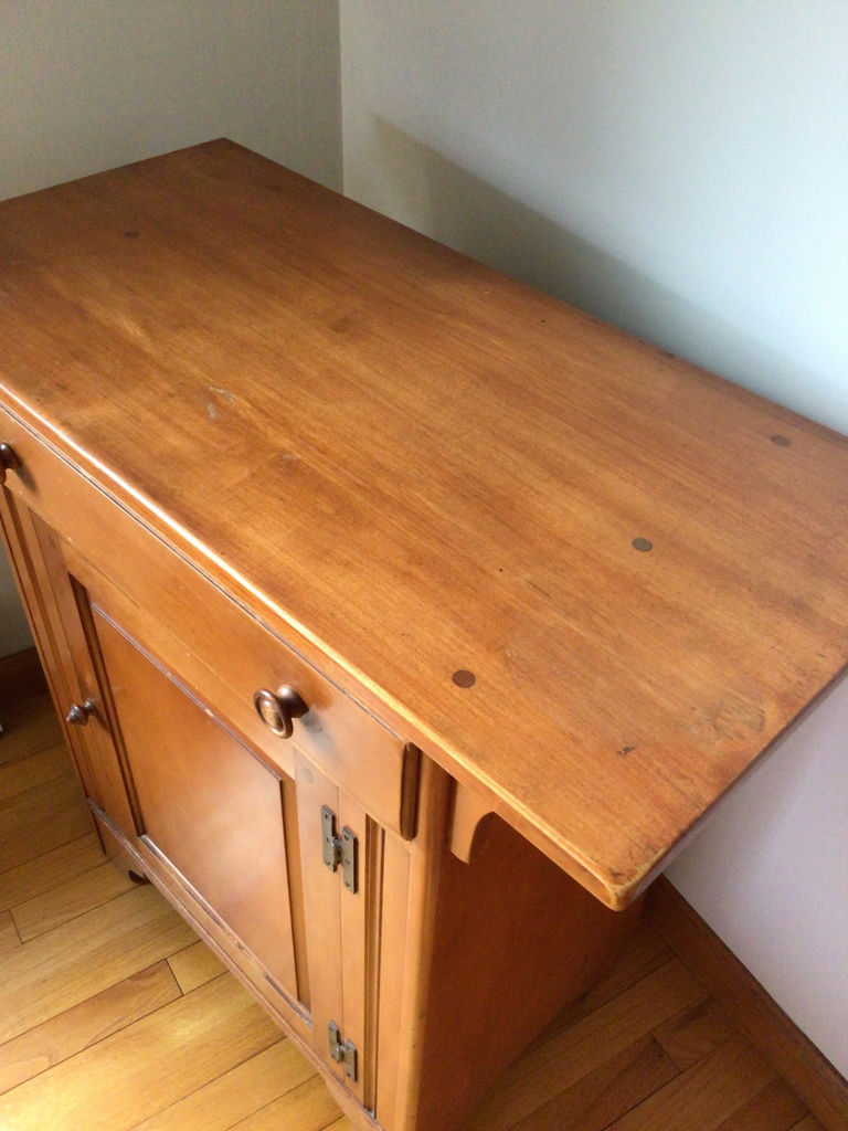 Wooden cabinet with top drawer and panel doors - image 3 of 5