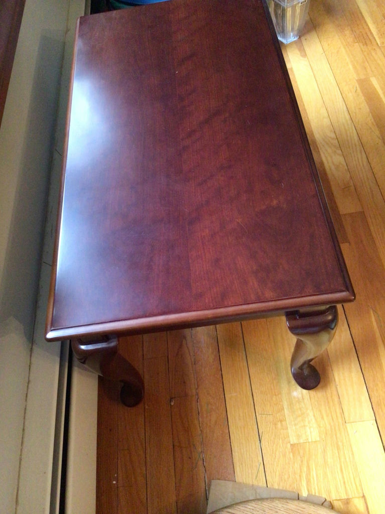 Dark Wood Coffee Table with Carved Cabriole Legs - image 3 of 3