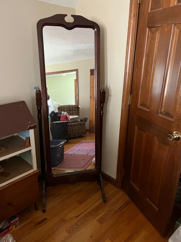 Tall freestanding wooden full-length mirror - image 1 of 1