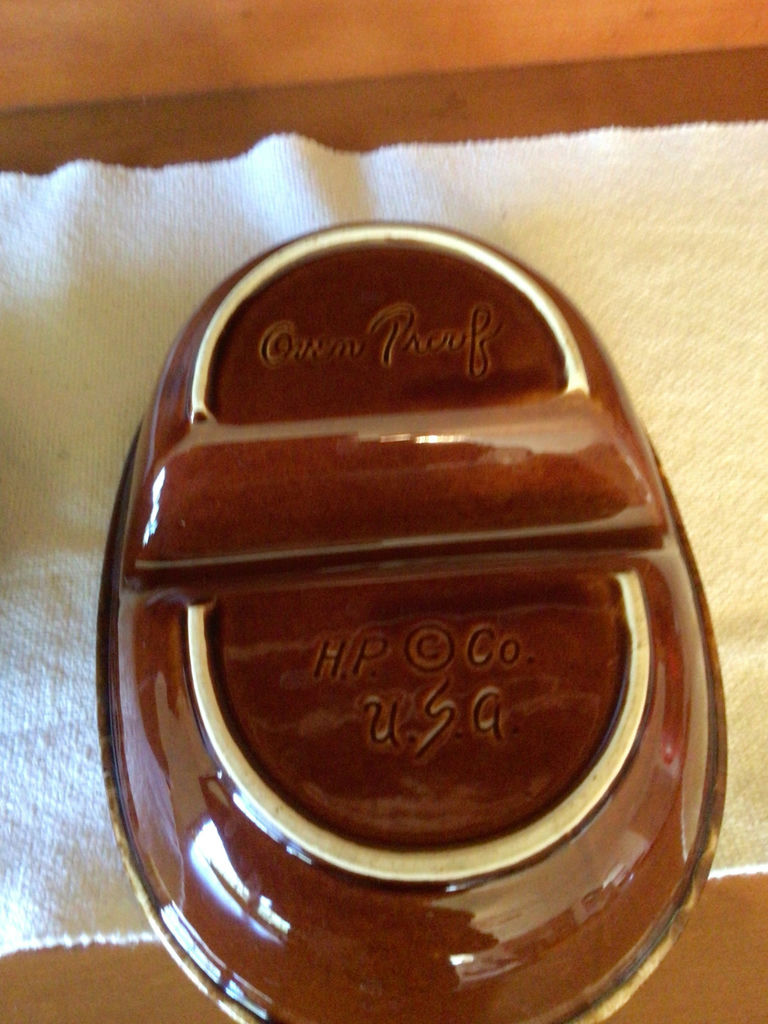Round walnut nut dish and HP Co bake dish - image 2 of 3