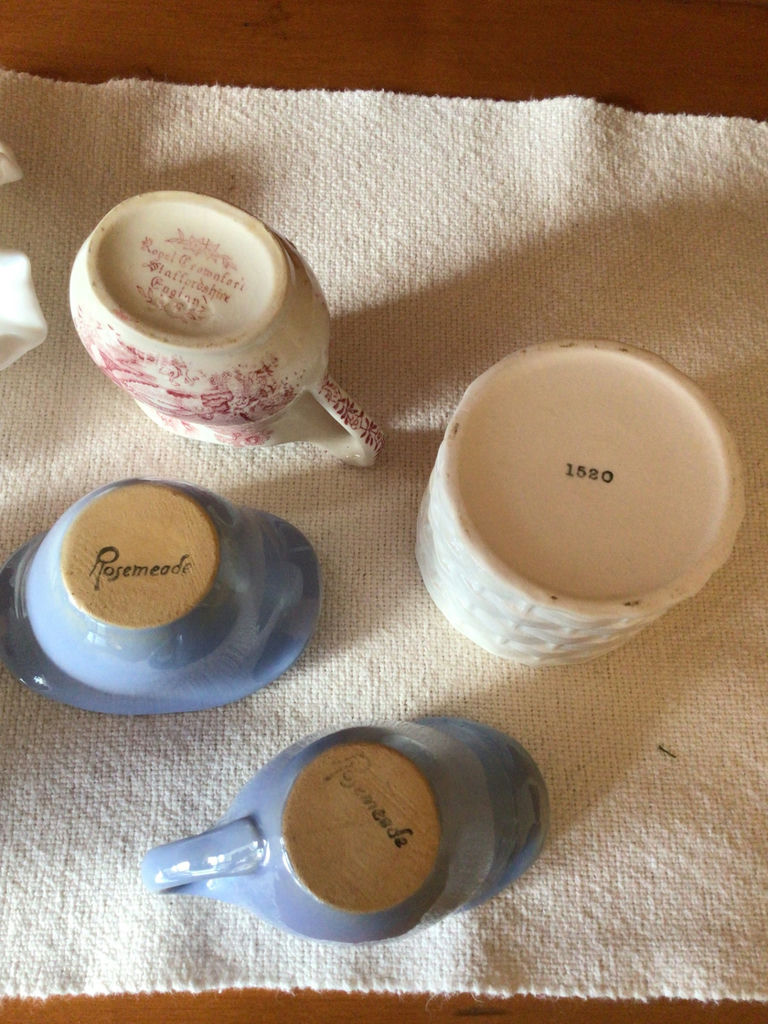 Assorted Kitchenware: milk glass, Rosemeade Bowls, Creamers, Pitchers and a Lidded Jar - image 2 of 3