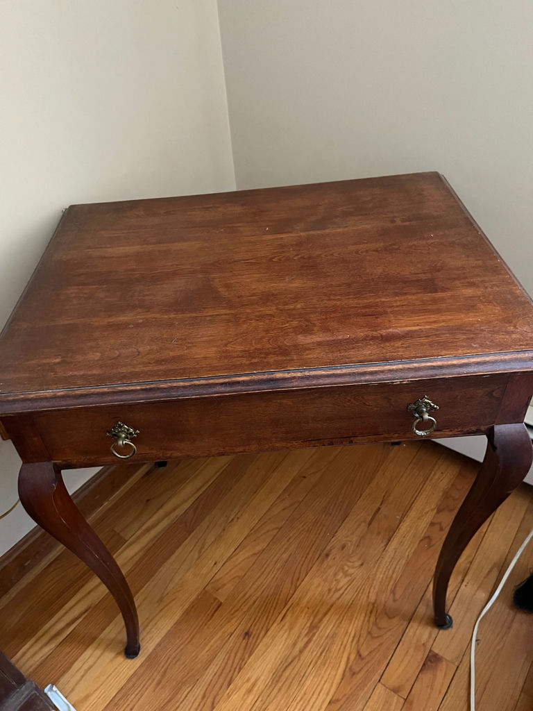 Antique wooden table with one  drawer - image 1 of 1