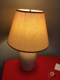 Ceramic lamp with pink pleated shade - thumbnail 3 of 3