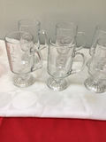 Pink stemmed goblets and clear etched mugs - thumbnail 2 of 2