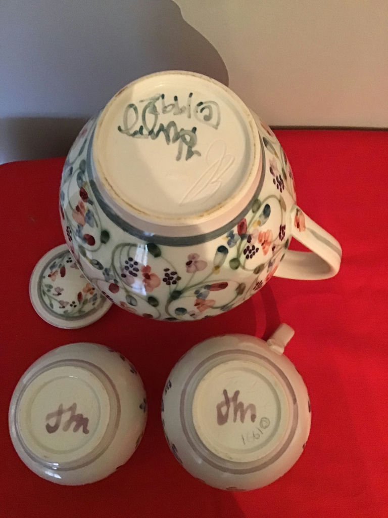 Floral-pattern Ceramic Pitcher, Creamer, Sugar Bowl - image 2 of 2
