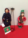 Byers Choice Cloth dolls in festive costumes with Salvation Army sign - thumbnail 1 of 5