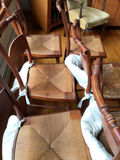 Wooden dining chairs with woven cane seats - thumbnail 5 of 6