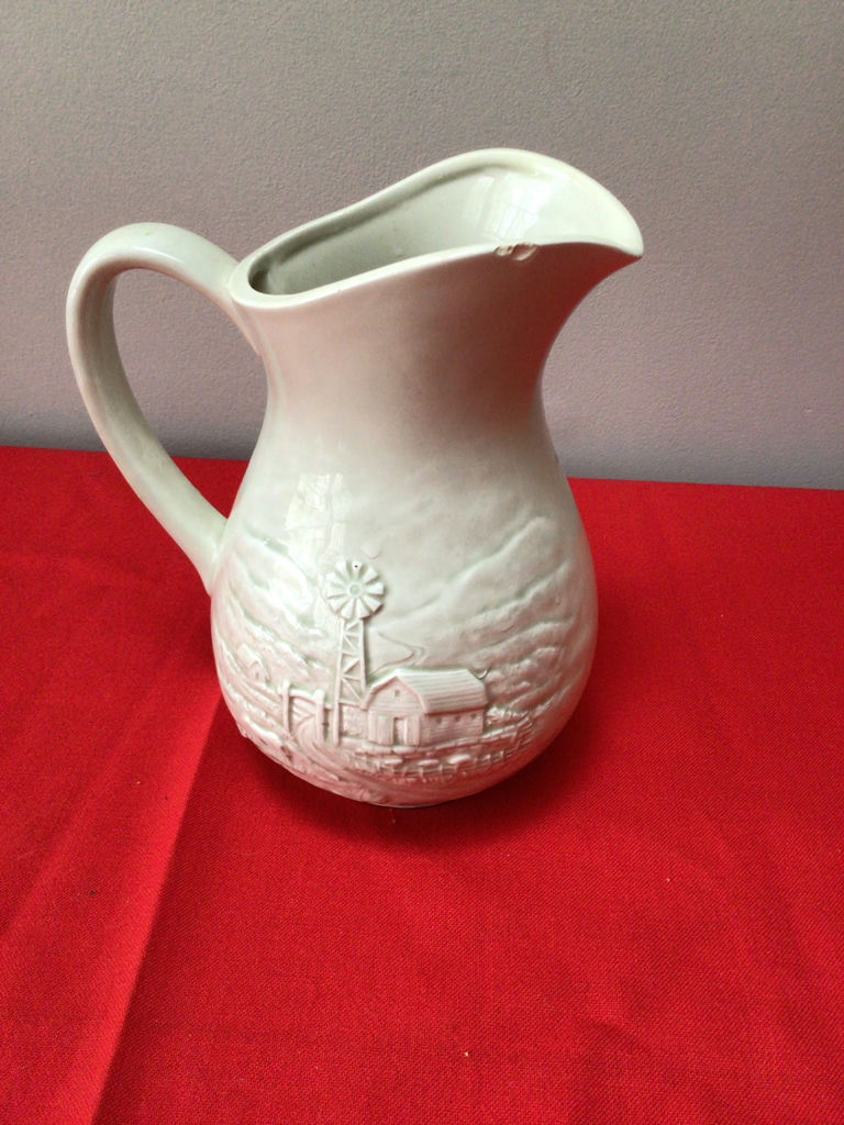 Otagiri ceramic pitcher with rooster and farm scene - image 2 of 3