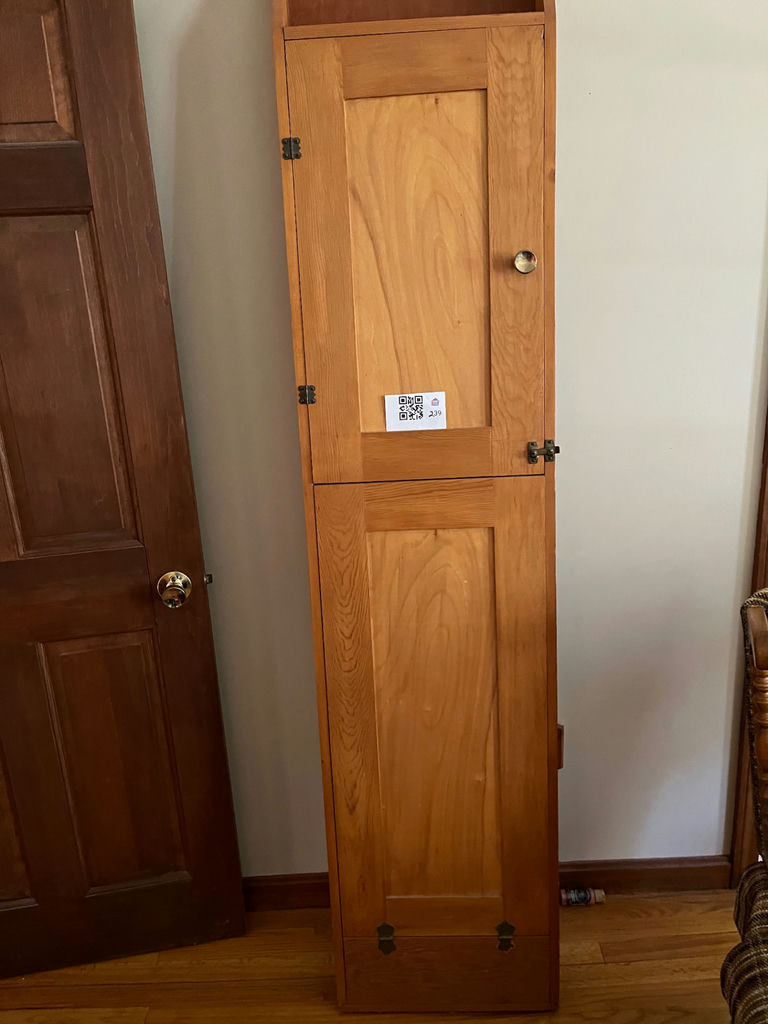 Tall wooden cabinet with ironing board 17 1/2x 14x78 - image 1 of 2
