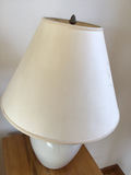 White ceramic table lamp with fabric shade - thumbnail 2 of 2